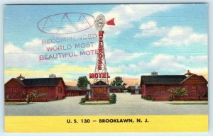 BROOKLAWN, New Jersey NJ ~ Roadside MELROSE MOTEL c1940s Camden County  Postcard