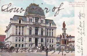 Rhode Island Providence City Hall And Soldiers Monument1906