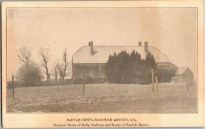 Scotch Town, Hanover County VA Undivided Back c1907 Vintage Postcard C32