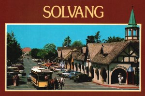 Vintage Postcard Trolley & Carriage Tours Horse Drawn Solvang, California