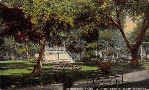 Early Color, robinson Park, Albuquerque, NM, New Mexico,Msg, Old Postcard