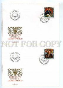 440697 Liechtenstein 1984 year set of FDC personalities figures