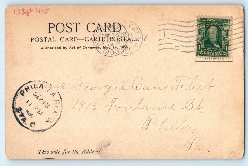 c1905 Atlantic City New Jersey Vintage Postcard St. Charles Newlin Haines Posted