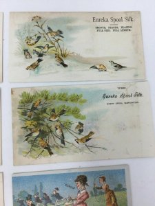 Lot of 6 Eureka Spool Silk Victorian Trade Cards  Advertising