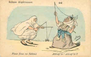 Postcard C-1905 Diablo Game comic Humor Algeria North Africa 23-899