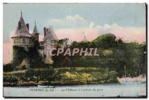 Old Postcard Pornic Le Chateau has the & # 39entree Port