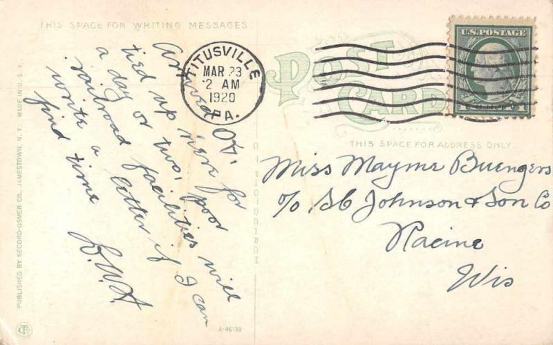 Titusville Pennsylvania St Titus Catholic Church Exterior Postcard J79012
