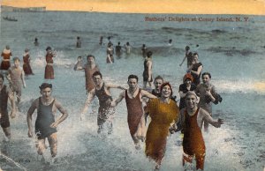 Bathers Delights at Coney Island,NY,,Old Postcard