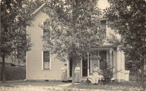 Crooksville Ohio c1910 RPPC Real Photo Postcard Residence Miss Jennie Kine