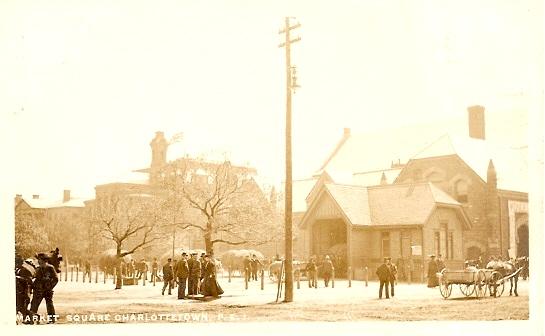 PEI ~ Market Square, CHARLOTTETOWN RPPC Real Photo  - AZO