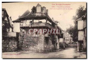 Old Postcard The Salies de Bearn Pyrenees Bass Old Houses on the Salete