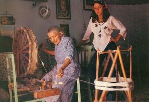 Malta Spinning Lessons Maltese Large Rare Crafts Postcard