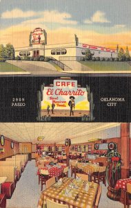 Oklahoma City Oklahoma Cafe El Charrito, Multi-View Linen Vintage Postcard U8183