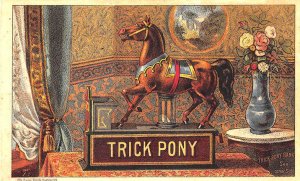 Trick Pony Mechanical Toy Savings Bank Original Currier & Ives Trade Card