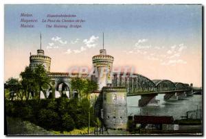 Old Postcard Mainz Eisenbanhnbrucke