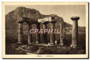 Postcard Ancient Corinth L & # 39Acropole