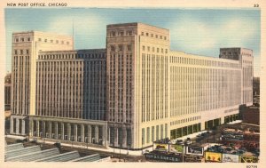 Vintage Postcard 1920's New Post Office Building Chicago Illinois ILL Structure