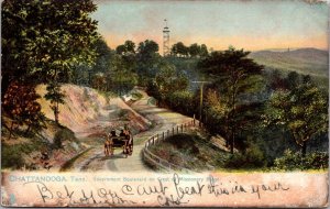 Postcard Government Boulevard on Crest of Missionary Ridge Chattanooga Tennessee