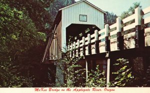 Vintage Postcard One Of The Many Old Scenic Covered Bridges In Western Oregon OR