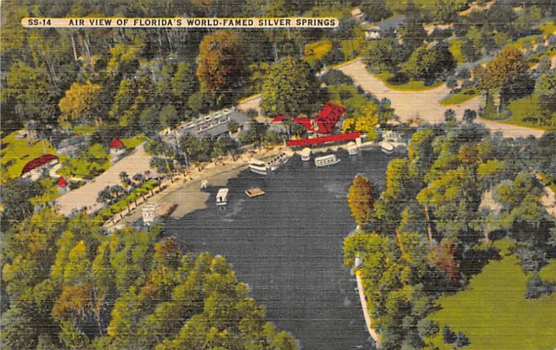 Aerial View of Florida's World Famed Silver Springs - Silver Springs, Florida...