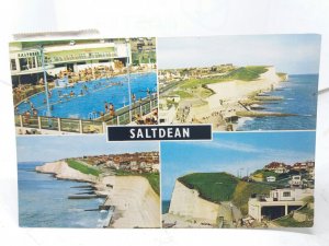 Saltdean Swimming Pool and Cafe Vintage Multiview Sussex Postcard