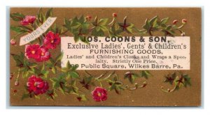 Jos. Coons & Son Furnishing Goods, Wilkes Barre, PA Victorian Trade Card *VT26