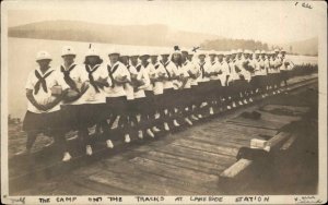 Lakeside Maine ME Girls Camp RR Tracks at Train Station Real Photo Postcard