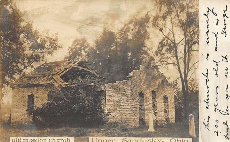 Upper Sandusky OH Old Mission Church Real Photo Postcard