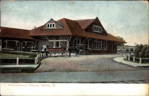 Salem Ohio OH Pennsylvania Railroad Train Station Depot c1910 Postcard