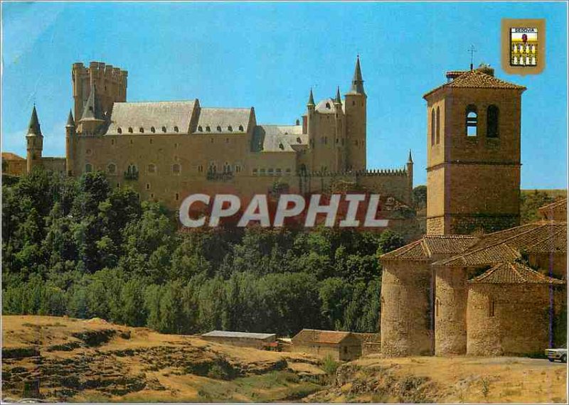 Postcard Modern Segovia Alcazar and the Veracruz Church