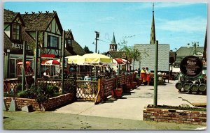 Vtg Solvang California CA Copenhagen Square Beer Garden 1970s View Postcard