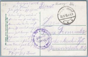 SAMBOR POLAND UKRAINE LVOV REGION RYNEK 1918 ANTIQUE POSTCARD GERMAN FELDPOST