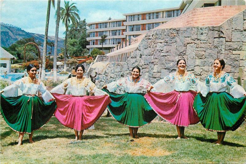 Magnificent folkloric group Nucanchi Llacta from Ibarra at Quito Hotel Ecuador