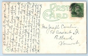 c1910 Bangor Maine Postcard Hammond Street Looking Toward State Street Building