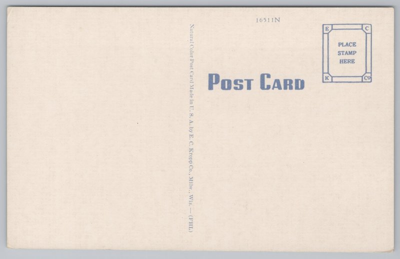 Linen~US Post Office South Bend Indiana~Vintage Postcard