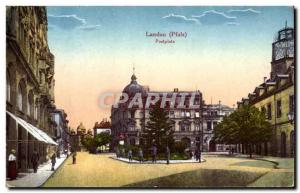 Old Postcard Landau (Pfalz) Postplatz