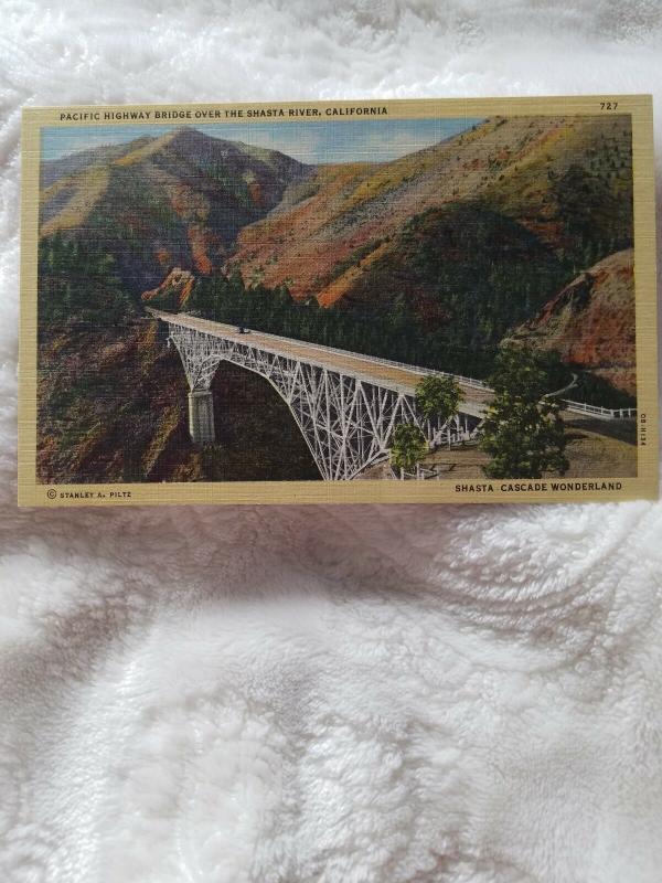 Antique Postcard, Pacific Highway over the Shasta River, California