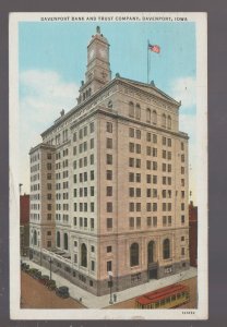 Davenport IOWA c1943 BANK AND TRUST COMPANY Birdseye DOWN TOWN IA