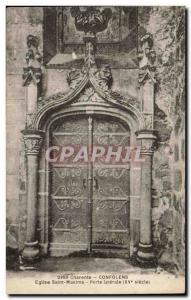 Old Postcard Charente Confolens St. Maximus Church Lateral Gate