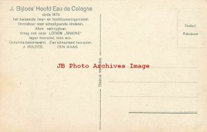 Advertising Postcard, Signed PL, J Bijloos Hoofd Eau de Cologne, Children