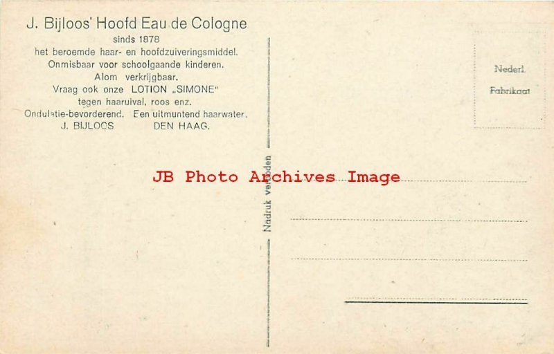 Advertising Postcard, Signed PL, J Bijloos Hoofd Eau de Cologne, Children