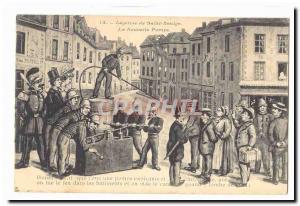 Legend of St Saulge Old Postcard The new pump (firemen)