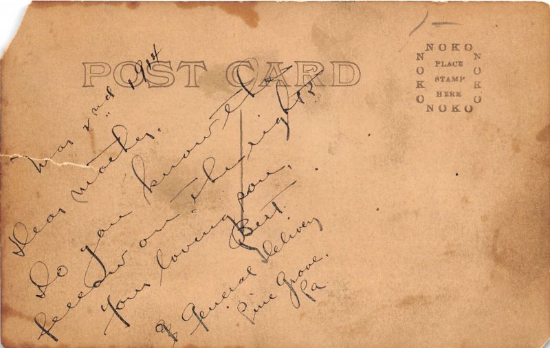 J61/ Pine Grove Pennsylvania RPPC Postcard c1910 Well-Dressed Men 86