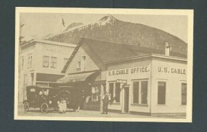 Post Card Ca 1924 Ketchikan AK U S Cable Office W/Deer Mountain In Background
