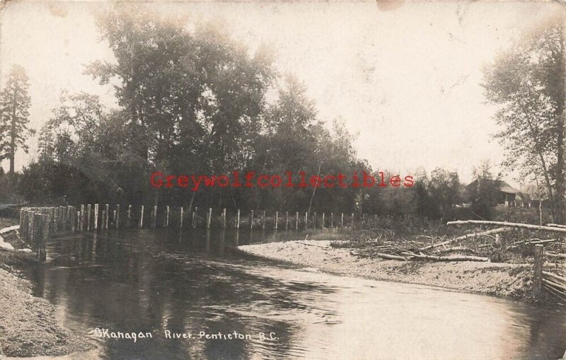 Canada, British Columbia, Penticton, Okanagan River, RPPC