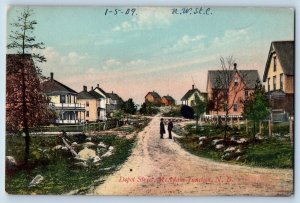 New Brunswick Canada Postcard Depot Street Mc Adam Junction 1910 Vintage Antique