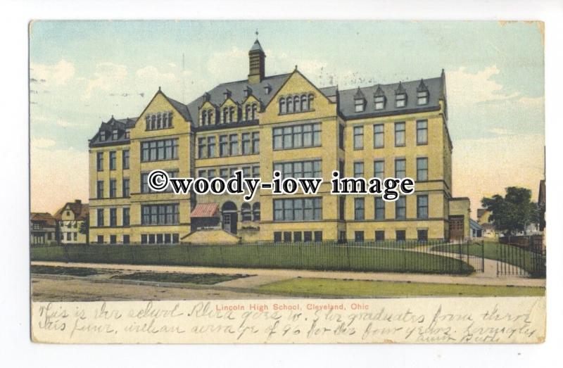 ft1664 - Lincoln High School , Cleveland , Ohio , USA - postcard