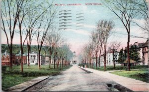 McGill University Montreal QC Quebec c1907 Edwards ONT Cancel Postcard H53