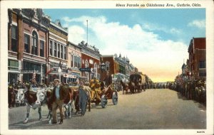 GUTHRIE OK 89ers Parade on Oklahoma Ave Old Postcard