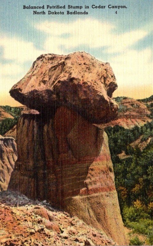 North Dakota Badlands Cedar Canyon Balanced Petrified Stump